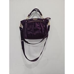 MZ Wallace Burgundy Toni Bedford Nylon W/ Leather Accent Shoulder Bag